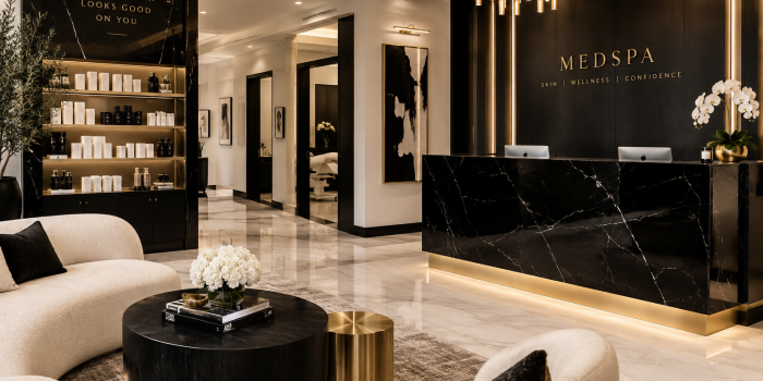 black white gold medspa